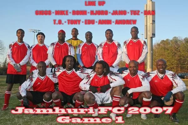 A 2007 JFC line-up graphic: Jamhuri FC 2007, Game 1